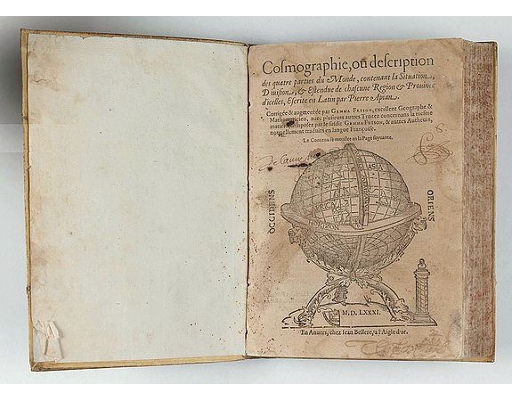 APIANUS, Petrus / FRISIUS, Gemma. -  Cosmographie, ou description des quatre parties du Monde…