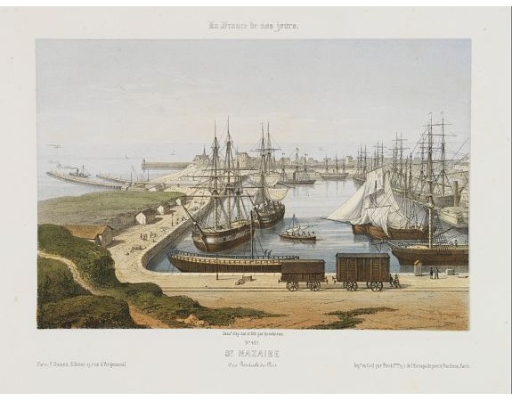 ASSELINEAU, Léon Auguste. -  St.  Nazaire. Vue Générale du Port.