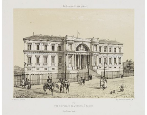 ASSELINEAU, Léon Auguste. -  Vue du Palais de Justice à Nantes.