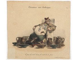 AUBERT, B. -  Caricature anti-cholérique La peur du mal donne le mal de la peur. (pl 1)