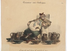 AUBERT, B. -  Caricature anti-cholérique La peur du mal donne le mal de la peur. (pl 1)