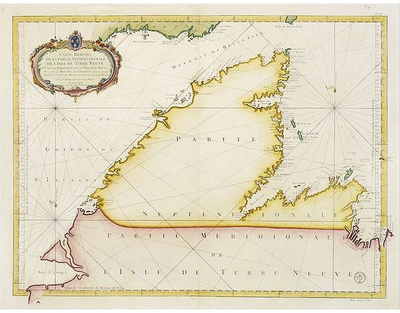BELLIN, J.N. -  Carte Réduite De La Partie Septentrionale De L' Isle De Terre Neuve..