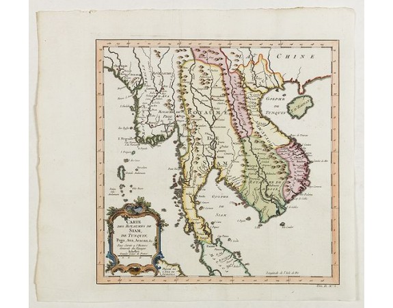 BELLIN, J.N. -  Carte des Royaumes de Siam, du Tunquin, Pegu, Ava, Aracan . . .