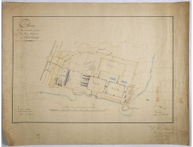 BERGERE, J. -  Plan de la nouvelle enceinte du Port-Militaire de Cherbourg. BERGERE, J. -  Plan de la nouvelle enceinte du Port-Militaire de Cherbourg.