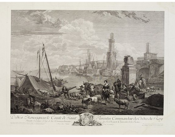 BERGHEM, N. / LE BAS, J. Ph. - Embarquement de vivres dédiée. . . BERGHEM, N. / LE BAS, J. Ph. - Embarquement de vivres dédiée. . .