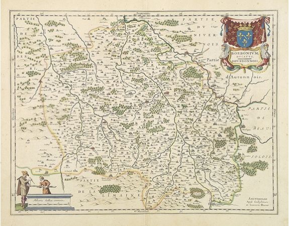 BLAEU, W. - Borbonium Ducatus Bourbonnois. BLAEU, W. - Borbonium Ducatus Bourbonnois.