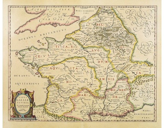 BLAEU, W. -  Typus Galliae Veteris, Ex conatib' Geograph. Abrah.Ortelii.