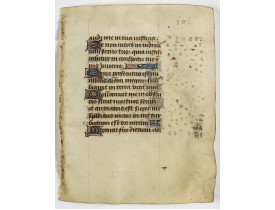 BOOK OF HOURS. -  Leaf on vellum from a manuscript Book of Hours.