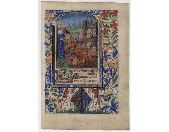 BOOK OF HOURS -  Miniature of Suffrages to the Saints.