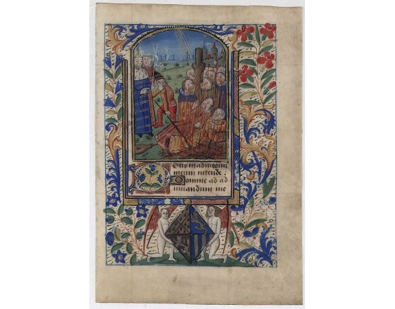 BOOK OF HOURS - Miniature of Suffrages to the Saints. BOOK OF HOURS - Miniature of Suffrages to the Saints.