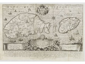 BOVA, A. -  Pianta Geografia delle Isole di Malta, e Gozo della Sagra Religione Gerosolimitana di S. Giovanni delineata, ed incisa in quest anno 1761.