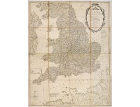 BOWLES, C. / CARVER -  Bowles's new four-sheet map of England and Wales. . .