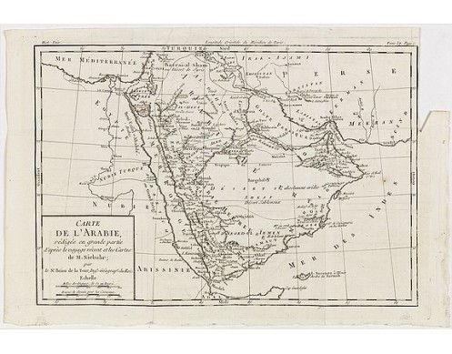 BRION DE LA TOUR, L. - Carte de L'Arabie, rédigée en grande partie d'après le voyge récent et les Cartes de M. Niebuhr par le Sr. Brion de la Tour. . . BRION DE LA TOUR, L. - Carte de L'Arabie, rédigée en grande partie d'après le voyge récent et les Cartes de M. Niebuhr par le Sr. Brion de la Tour. . .