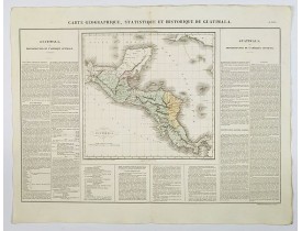 BUCHON, J. A. -  Carte Geographique, Statistique et Historique de Guatimala.