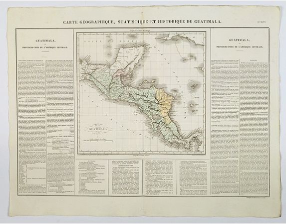 BUCHON, J. A. - Carte Geographique, Statistique et Historique de Guatimala. BUCHON, J. A. - Carte Geographique, Statistique et Historique de Guatimala.