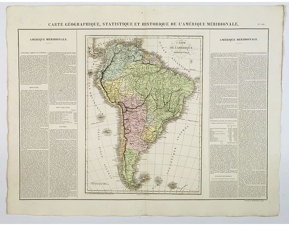 BUCHON, J. A. -  Carte Geographique, Statistique et Historique de l'Amerique Meridionale.