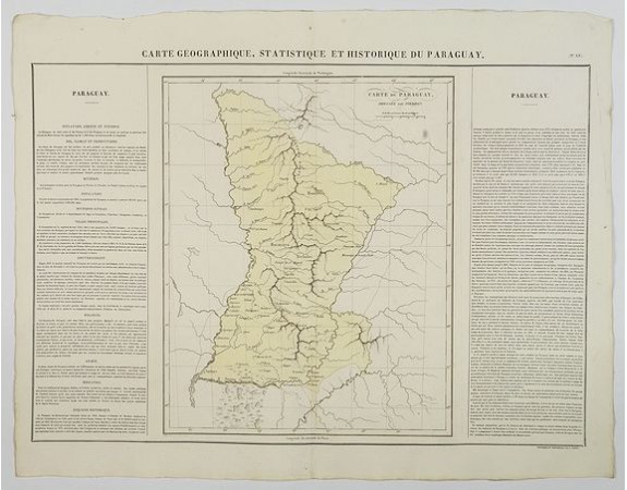 BUCHON, J. A. -  Carte Geographique, Statistique et Historique du Paraguay.