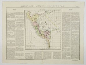 BUCHON, J. A. -  Carte Geographique, Statistique et Historique du Perou.