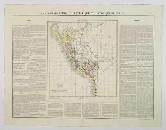 BUCHON, J. A. - Carte Geographique, Statistique et Historique du Perou. BUCHON, J. A. - Carte Geographique, Statistique et Historique du Perou.