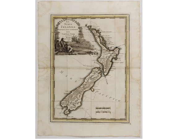 CASSINI, G. M. -  La nuova Zelanda delineate sulle ultima osservazioni del Capitan Cook.