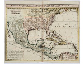 CHATELAIN, H. - Carte contenant le Royaume du Mexique et la Floride.