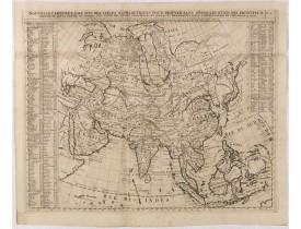 CHATELAIN, H. -  Nouvelle carte de l'Asie avec des tables..