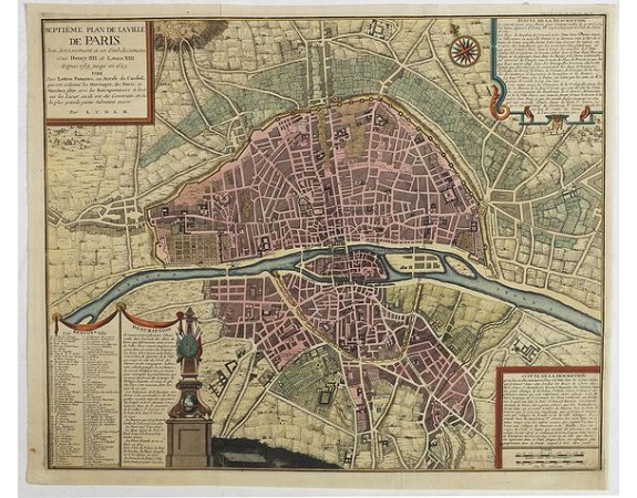 COQUART, A. -  Septième plan de la ville de Paris, son accroissement et ses embelisssemens sous Henry IIII et Louis XIII depuis 1589 jusqu'en 1643