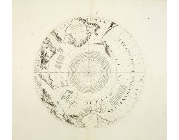 CORONELLI, V.M. -  Two polar calottes from a globe.