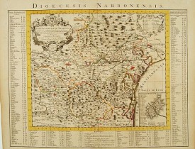 COVENS, J. / MORTIER, C. -  Carte du Diocese de Narbonne Dressée..