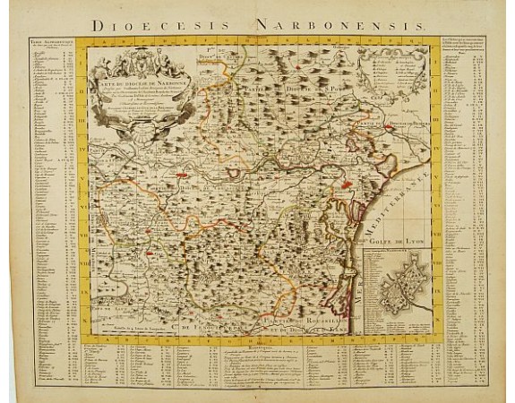 COVENS, J. / MORTIER, C. -  Carte du Diocese de Narbonne Dressée..