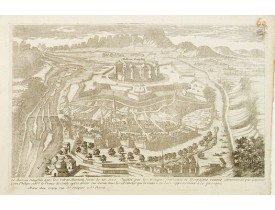 CRÉPY, Etienne-Louis. -  Le Château Dauphin avec les retranchement foreé le 18. et 19. Juillet par les troupes francoises et Despagne reunie..