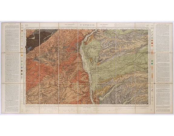 Carte géologique de la France. -  St. Etienne. 177.