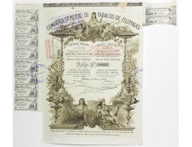 Compania General De Tabacos De Filipinas. -  Compania General De Tabacos De Filipinas - (Certificate) Accion ordinarias de 500 Pesetas, Barcelona, 01.01.1882.