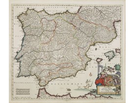 DANCKERTS, J. -  Accuratissima Totius Regni Hispaniae tabula..
