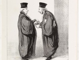 DAUMIER, H. -  Comme je vous ai bien dit vertement votre fait!... Mais aussi, que je vous ai cruement riposté les choses les plus désagréables!... - Nous avons été beaux!... - Nous avons été magnifiques!…