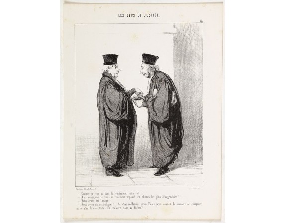 DAUMIER, H. -  Comme je vous ai bien dit vertement votre fait!... Mais aussi, que je vous ai cruement riposté les choses les plus désagréables!... - Nous avons été beaux!... - Nous avons été magnifiques!…