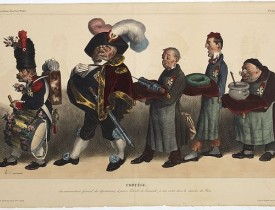 DAUMIER, H. -  Cortège du Commandant Général des Apothicaires, le prince Lancelot de Tricanule, à son entrée dans la Chambre de Pairs.