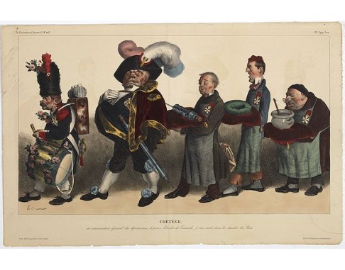 DAUMIER, H. -  Cortège du Commandant Général des Apothicaires, le prince Lancelot de Tricanule, à son entrée dans la Chambre de Pairs.