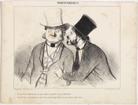 DAUMIER, H. -  Croquis Parisiens - " Je suis bien malheureux, si vous voulez me prêter un peu d'attention.... - Je veux bien vous prêter ça, mais il me serait impossible de vous prêter autre chose.