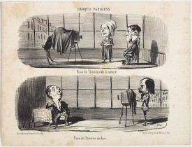 DAUMIER, H. -  Croquis Parisiens - " Pose de l'homme de la nature. - Pose de l'homme civilisé."