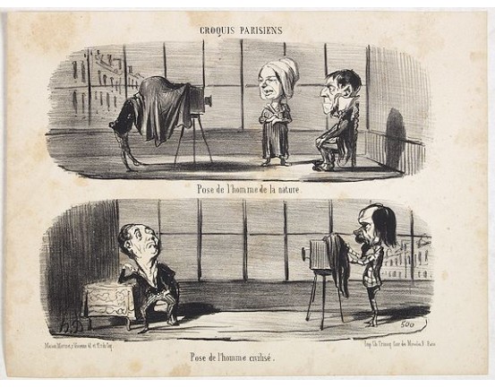 DAUMIER, H. - Croquis Parisiens - " Pose de l'homme de la nature. - Pose de l'homme civilisé." DAUMIER, H. - Croquis Parisiens - " Pose de l'homme de la nature. - Pose de l'homme civilisé."