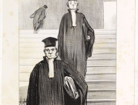 DAUMIER, H. -  Grand escalier du Palais de justice, Vue de faces.