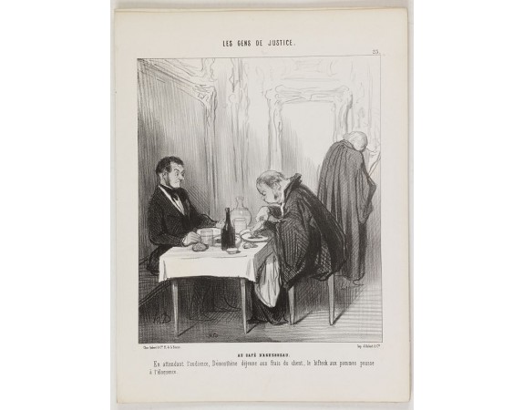 DAUMIER, H. - Les Gens de Justice. - Au café d'Aguesseau. DAUMIER, H. - Les Gens de Justice. - Au café d'Aguesseau.