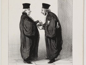 DAUMIER, H. -  Les Gens de Justice. - Comme je vous ai bien dit vertement votre fait !