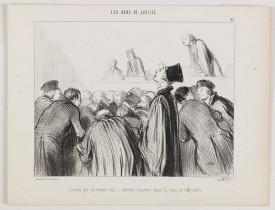 DAUMIER, H. -  Les Gens de Justice. - L'avocat qui se trouve mal - dernière ressource quand la cause est bien malade.