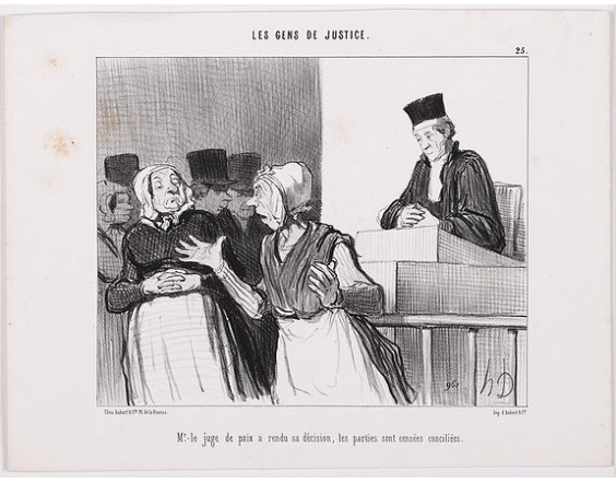 DAUMIER, H. -  Les Gens de Justice. - Mr. le juge de paix a rendu sa décision, les parties sont censées conciliées. (pl 25).