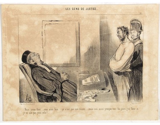 DAUMIER, H. - Vous aviez faim ... vous aviez faim...ça n'est pas une raison ... mais moi aussi presque tous les jours j'ai faim et je ne vole pas pour cela!....vol j'espère être plus heureux!...… DAUMIER, H. - Vous aviez faim ... vous aviez faim...ça n'est pas une raison ... mais moi aussi presque tous les jours j'ai faim et je ne vole pas pour cela!....vol j'espère être plus heureux!...…