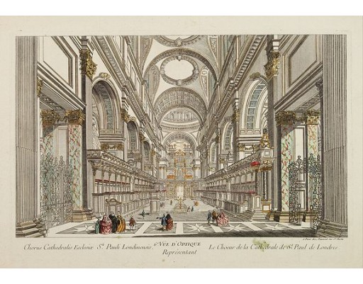 DAUMONT. - 6e Vüe d'Optique Représentant Le Chœur de la Cathedrale de St. Paul de Londres. DAUMONT. - 6e Vüe d'Optique Représentant Le Chœur de la Cathedrale de St. Paul de Londres.