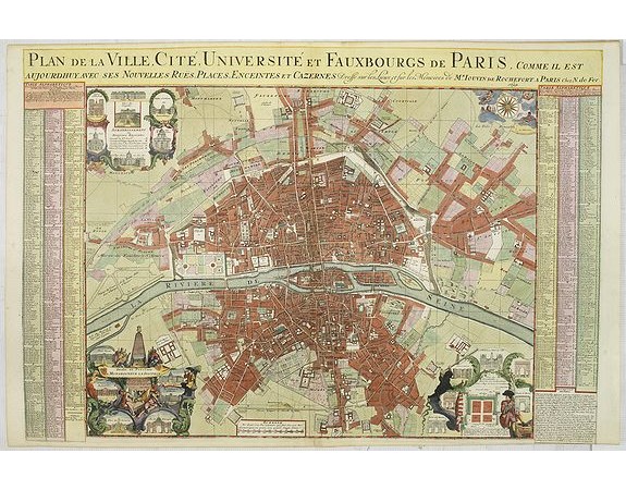 DE FER, N. -  Plan de la ville, cite universite et fauxbourgs de Paris comme il est jourddhuy. . .