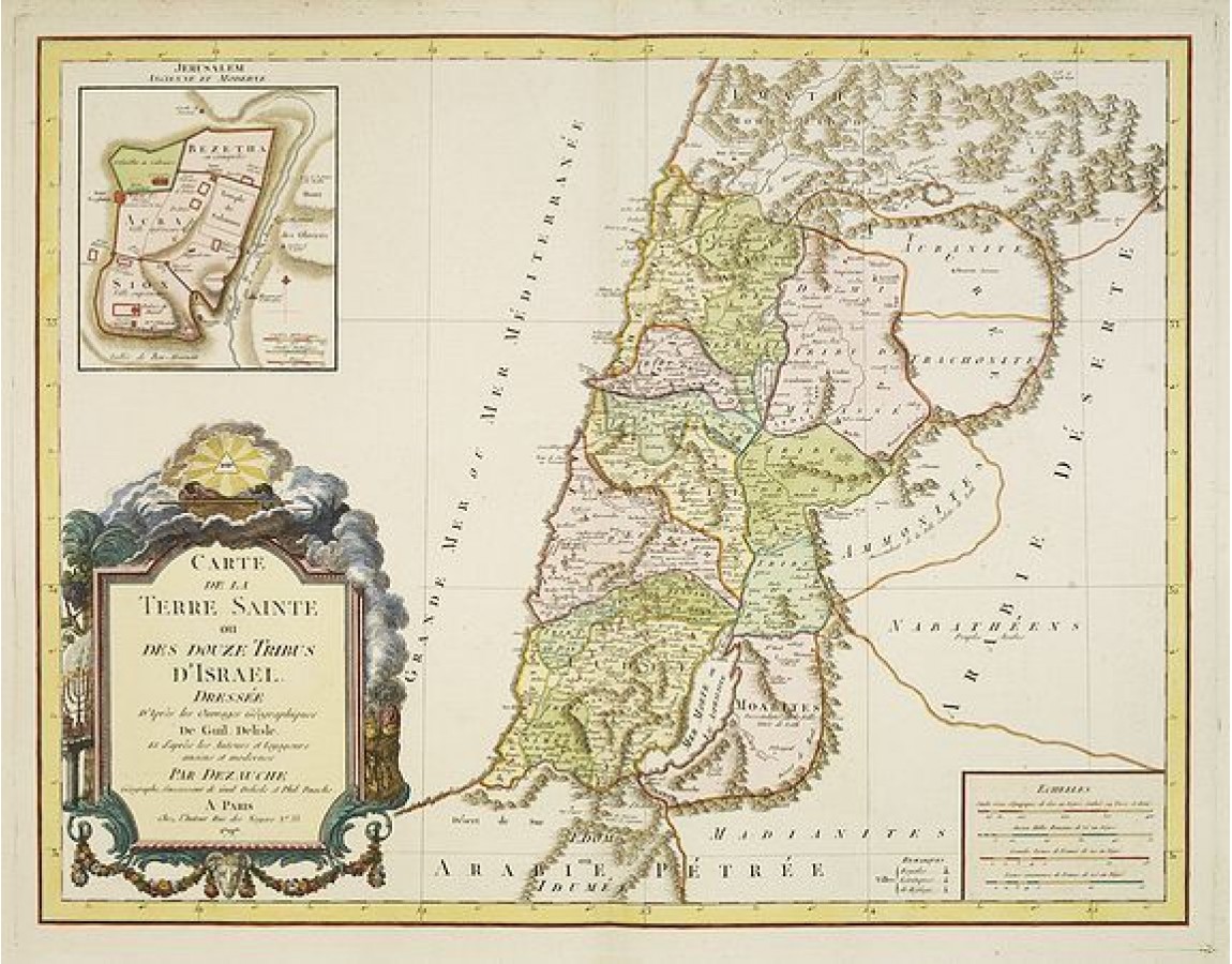 DE L'ISLE/ DEZAUCHE. Carte de La Terre Sainte ou des douze tribus d